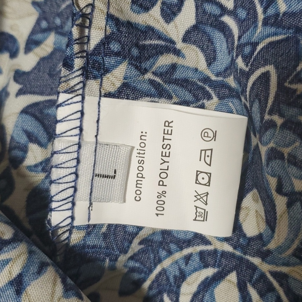 Elegant Blue and Cream Halter Top Size Large - Picture 3 of 3